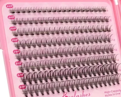 D Curl Lash Extension Kit Lash Clusters Kit 14/32 Rows Thick Eyelash Clusters