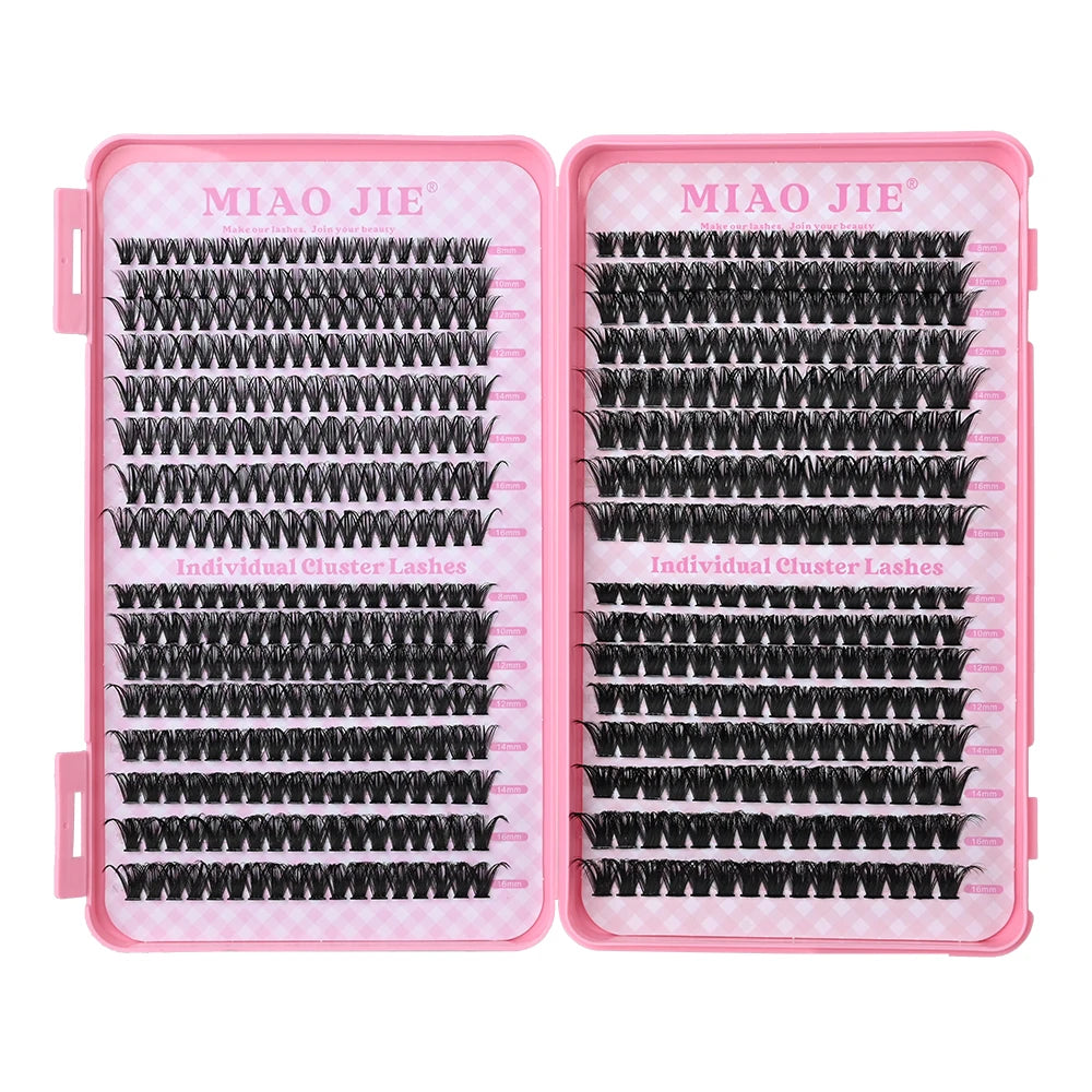 D Curl Lash Extension Kit Lash Clusters Kit 14/32 Rows Thick Eyelash Clusters