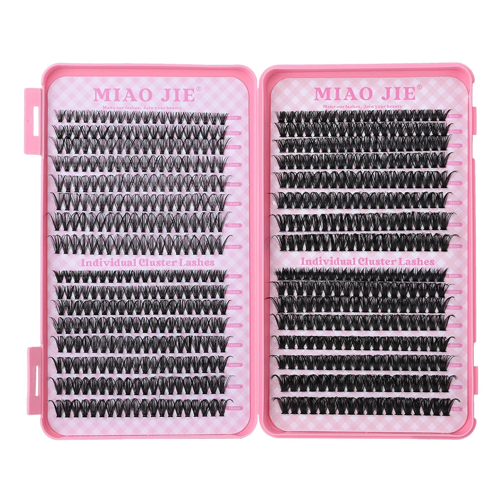 D Curl Lash Extension Kit Lash Clusters Kit 14/32 Rows Thick Eyelash Clusters