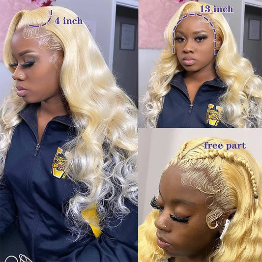 613 Blonde Lace Front Wig Human Hair Body Wave 13X6 Hd Lace Frontal Wig 13X4 Lace Front Human Hair Wig Hd Lace Wig Glueless Wigs