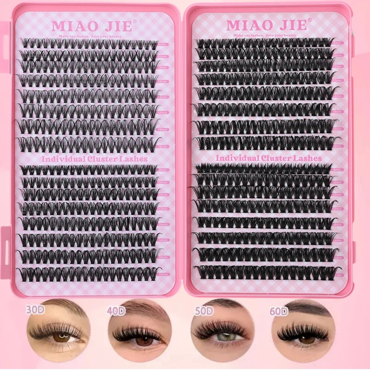 D Curl Lash Extension Kit Lash Clusters Kit 14/32 Rows Thick Eyelash Clusters